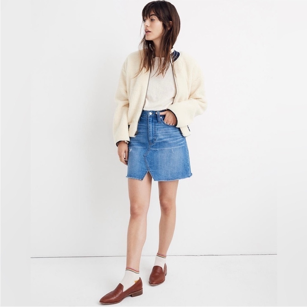 Madewell Rigid Denim A-Line Mini Skirt in Keene Wash: Cutout Edition 28 / 6